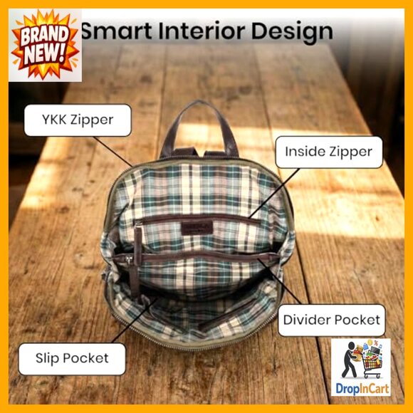Genuine Leather Backpack Vintage Elegant Daypack Adjustable Strap Spacious 7 main image 4